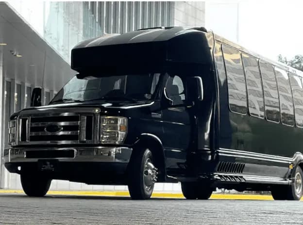 Executive Limousine Bus exterior for prom car rental in Kenner, LA Executive Limousine Bus exterior for prom car rental in Kenner, LA