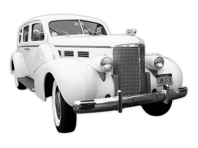 1938 Cadillac White 1938 Cadillac for wedding car rental
