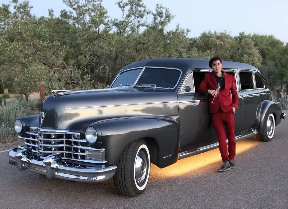 White 1946 Cadillac Airport Limousine for limo rental