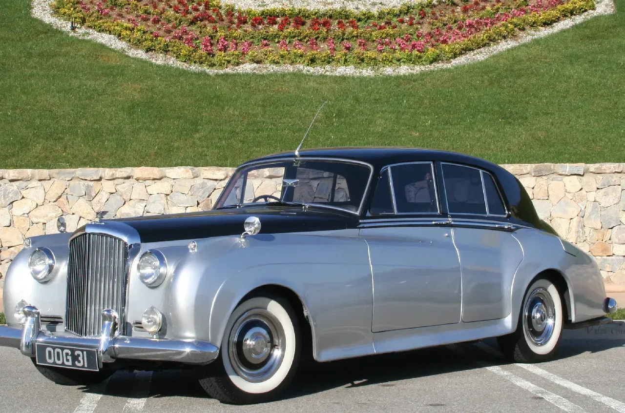 Silver 1957 Bentley SI for wedding car rental in California Silver 1957 Bentley SI for wedding car rental in California