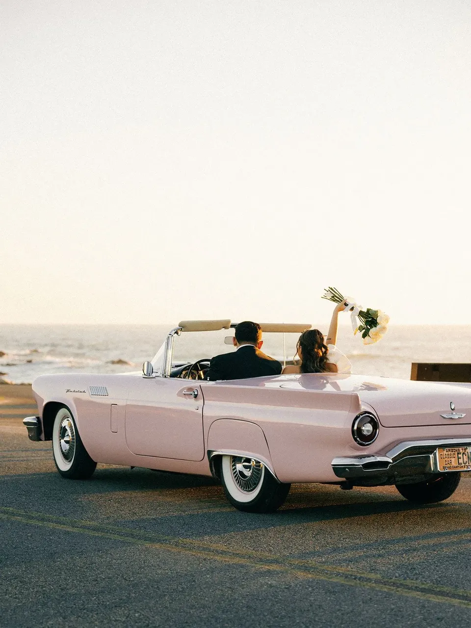 Pink 1957 Ford T-Bird, photo 3 for wedding car rental in Burbank, CA