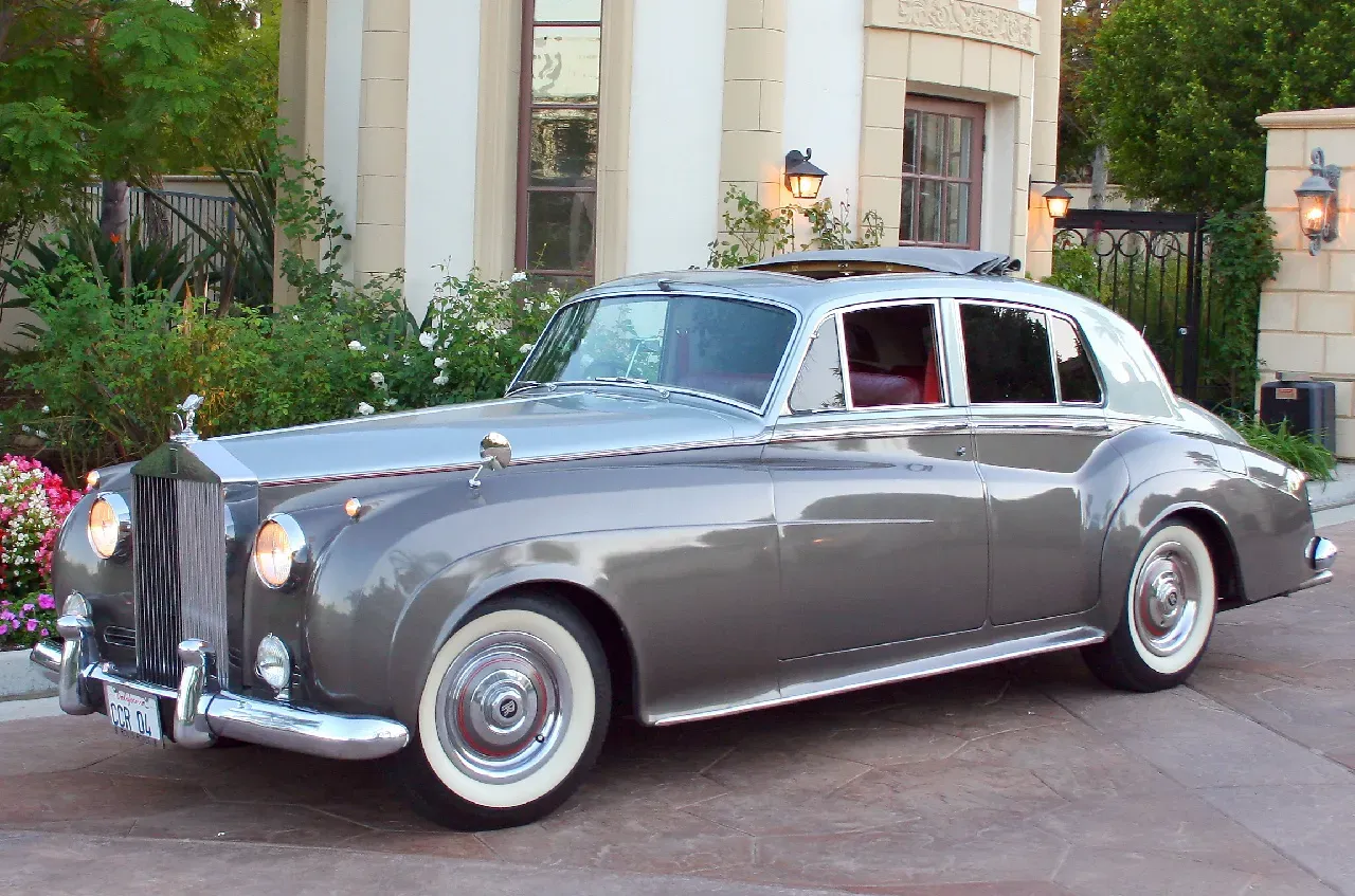 1958 Silver Rolls-Royce Silver Cloud I for wedding car rental in Tehachapi, CA