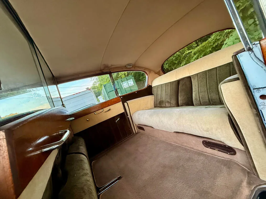 1962 Rolls Royce Austin Princess Stretch Limousine interior for limo rental in Danforth, ME