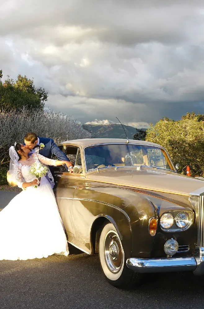 Gray 1963 Rolls-Royce Silver Cloud III exterior, photo 8 for wedding car rental in Tarzana, CA