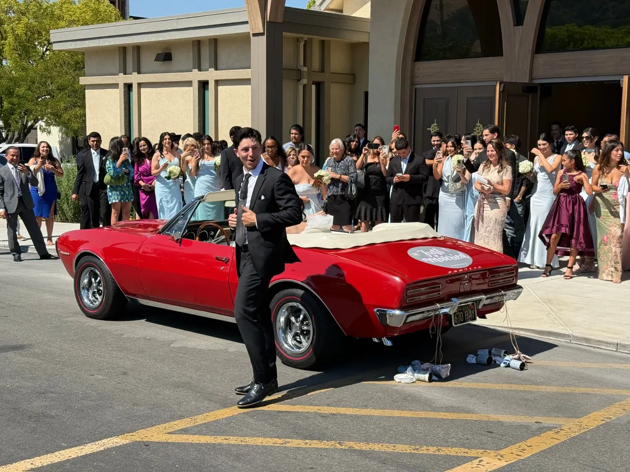 1967 Pontiac Firebird Red 1967 Pontiac Firebird for wedding car rental