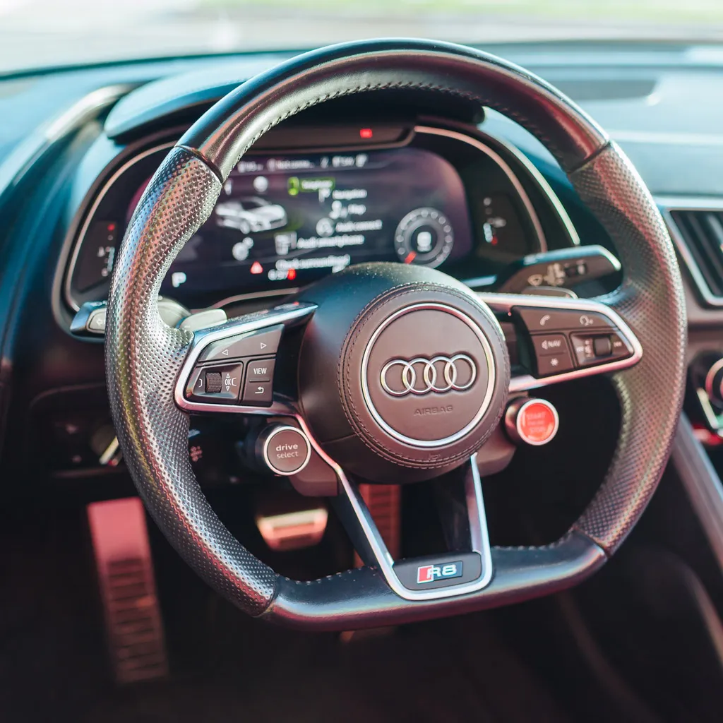 Silver 2022 Audi R8 V10 Spyder Iblis, photo 10 for wedding car rental in Rockville, MD