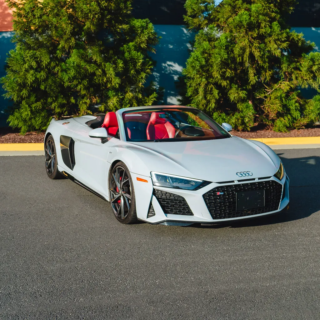 Silver 2022 Audi R8 V10 Spyder Iblis, photo 2 for wedding car rental in Rockville, MD