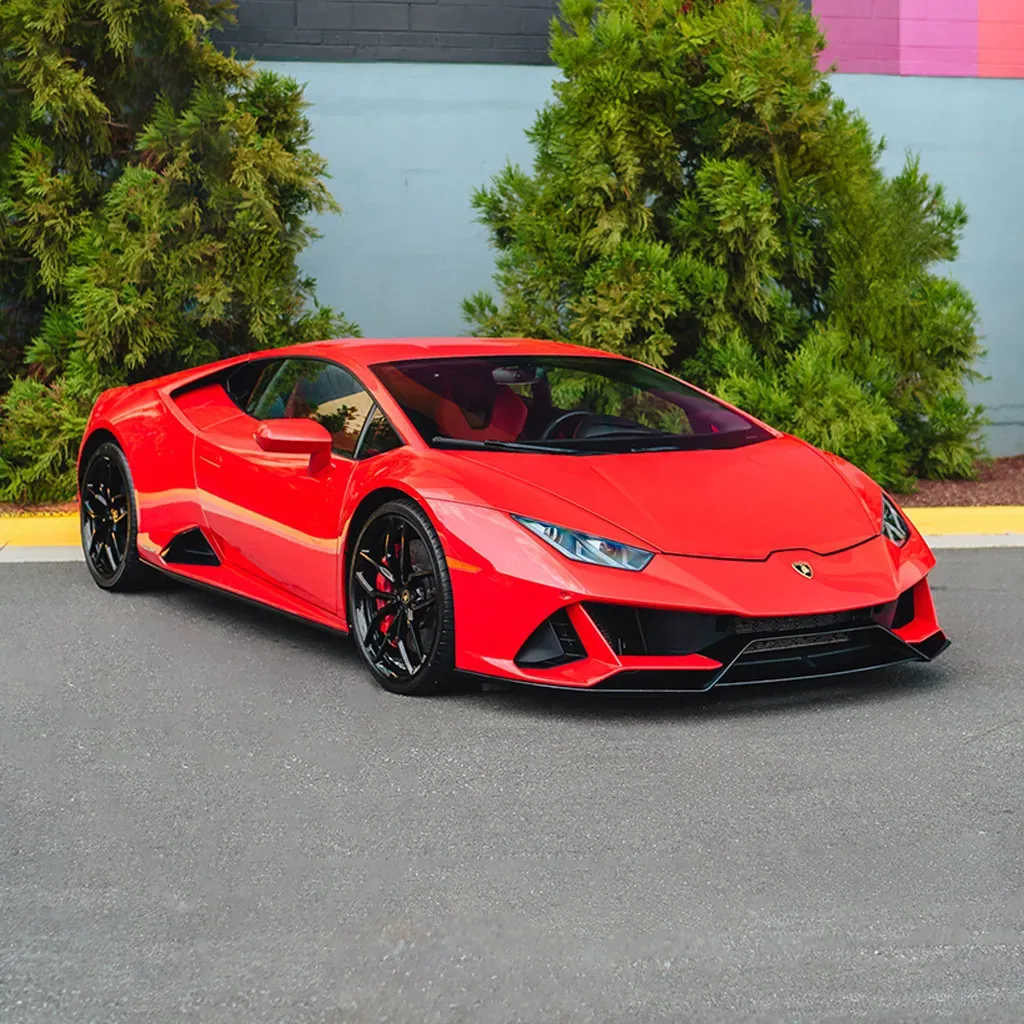 Red 2022 Lamborghini Huracan EVO Rosso Mars for wedding car rental in Rockville, MD Red 2022 Lamborghini Huracan EVO Rosso Mars for wedding car rental in Rockville, MD