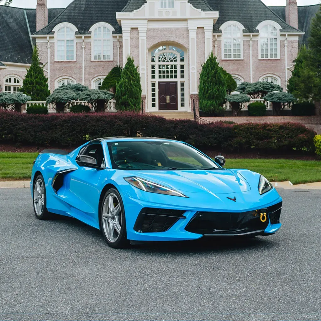 Blue 2023 Corvette C8 3LT Convertible for wedding car rental in Rockville, MD Blue 2023 Corvette C8 3LT Convertible for wedding car rental in Rockville, MD