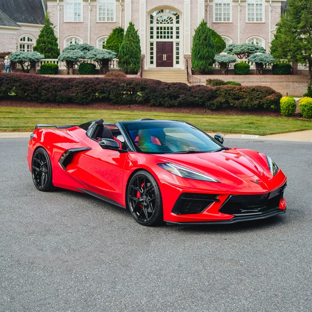 Red 2023 Corvette C8 Roadster 3LT (Automatic Convertible) for wedding car rental in Rockville, MD