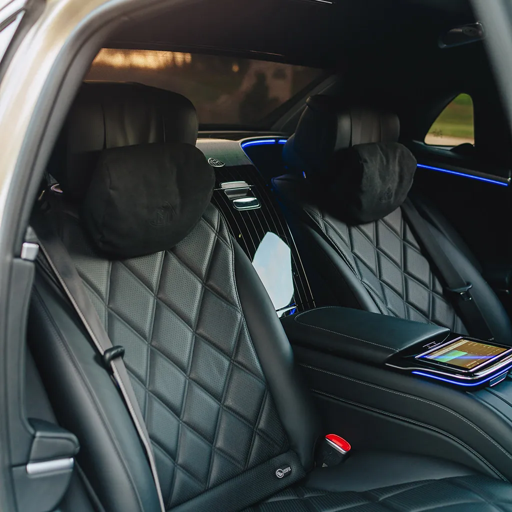 Black 2023 Gold Mercedes-Maybach S680 Manufaktur Edition, photo 2 for wedding car rental in Rockville, MD
