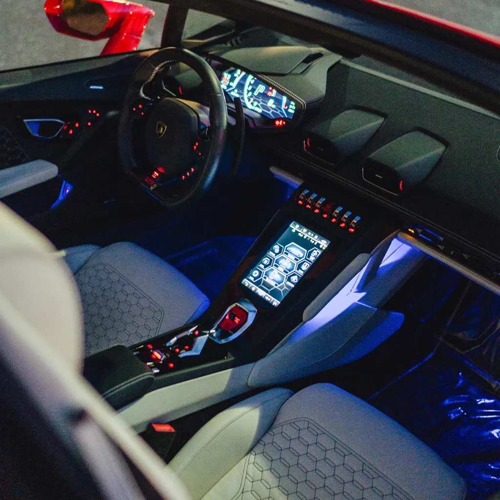 Red 2023 Lamborghini Huracan EVO Spyder, photo 10 for wedding car rental in Rockville, MD