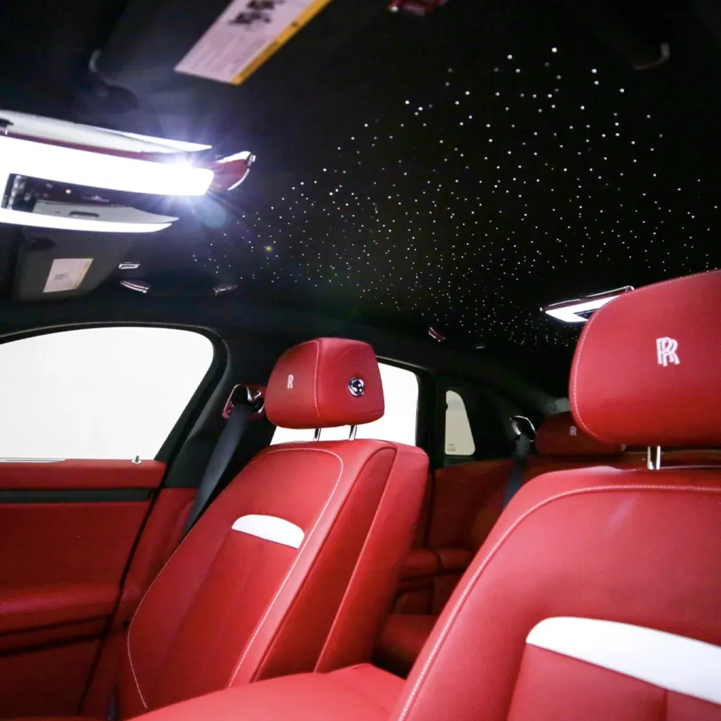 White 2024 Rolls-Royce Ghost with All Red Interior, photo 2 for wedding car rental in Rockville, MD White 2024 Rolls-Royce Ghost with All Red Interior, photo 2 for wedding car rental in Rockville, MD