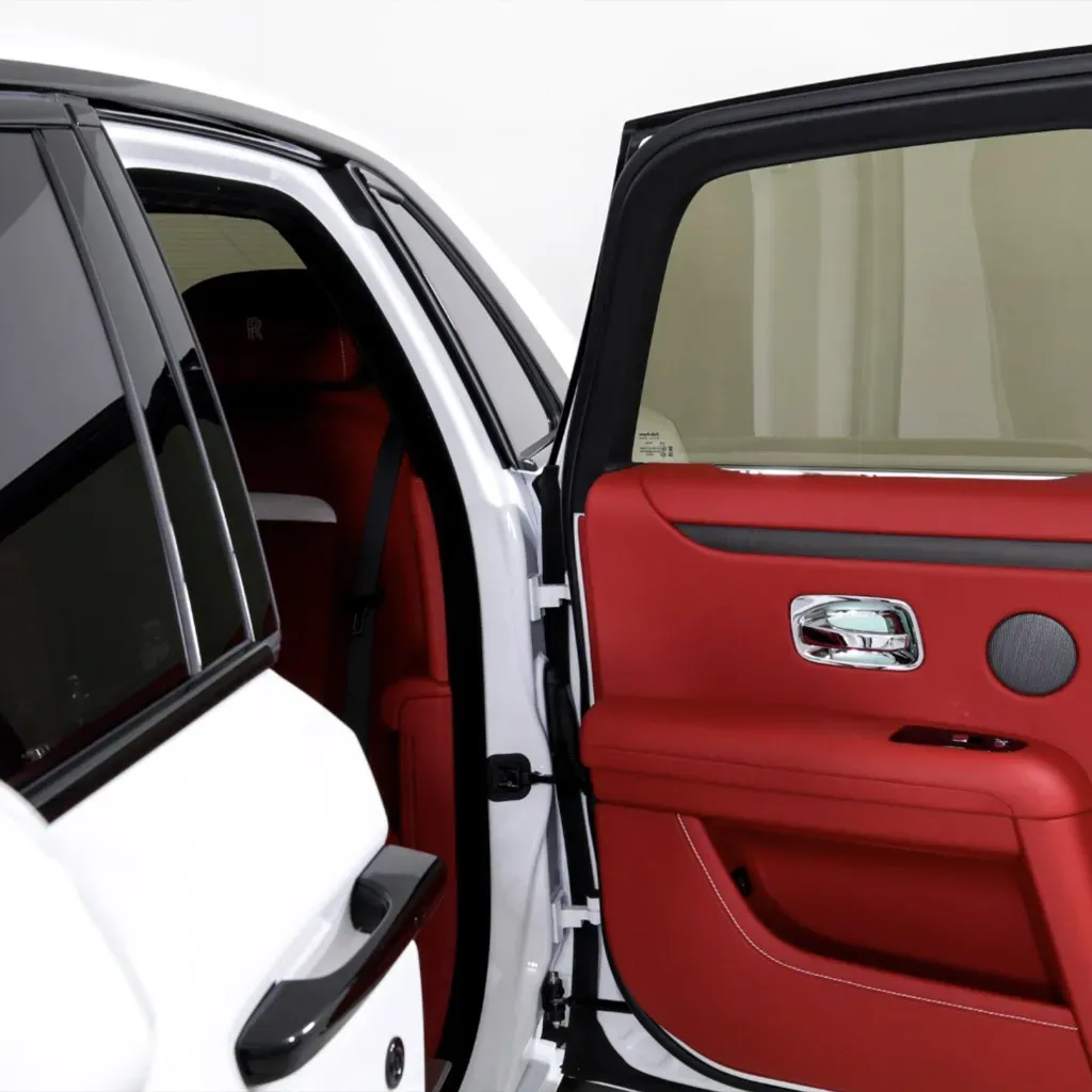 White 2024 Rolls-Royce Ghost with All Red Interior, photo 3 for wedding car rental in Rockville, MD White 2024 Rolls-Royce Ghost with All Red Interior, photo 3 for wedding car rental in Rockville, MD