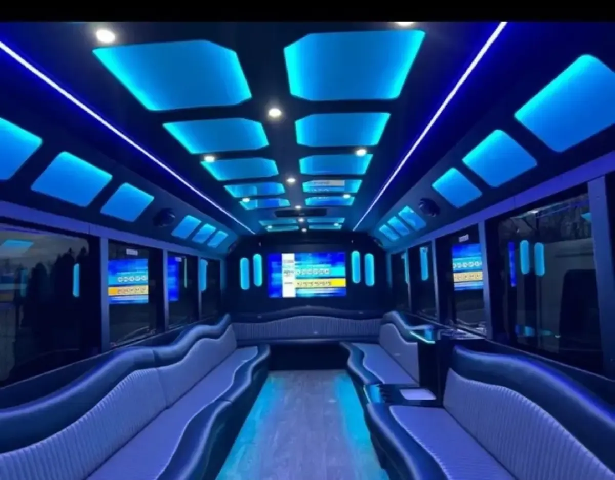 30-Passenger Party Bus Blue 30-Passenger Party Bus for party bus rental