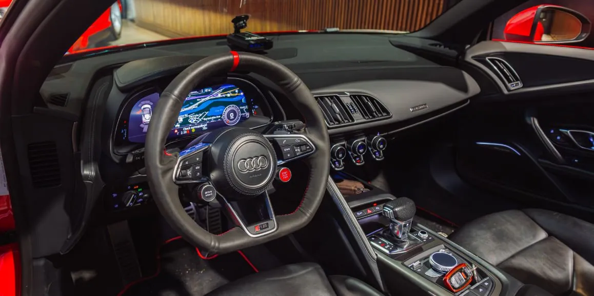 Audi R8 interior for wedding car rental in Deer Park, NY