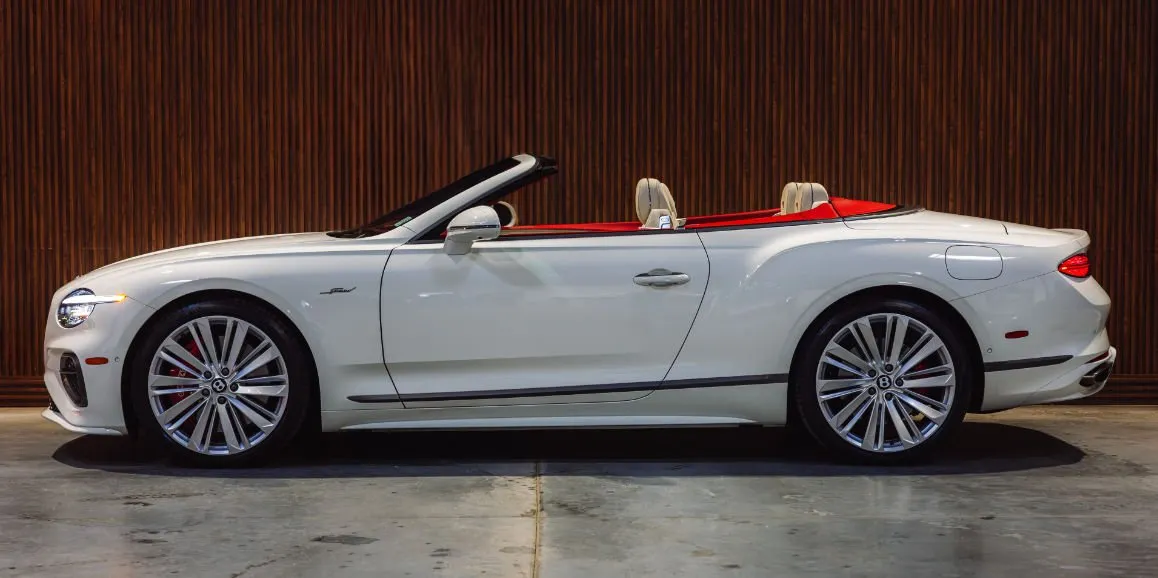White Bentley GTC Speed exterior with convertible roof, photo 3 for wedding car rental in Deer Park, NY