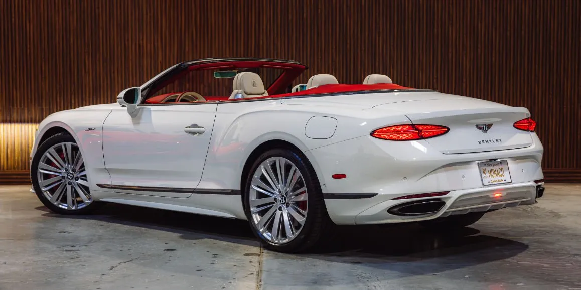 White Bentley GTC Speed exterior with convertible roof, photo 4 for wedding car rental in Deer Park, NY
