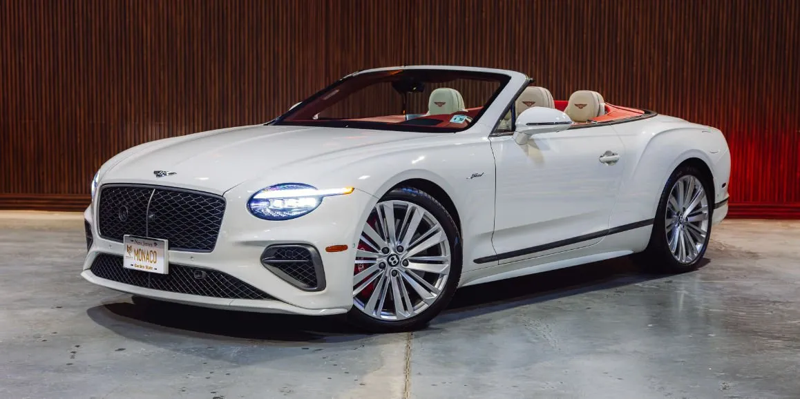 White Bentley GTC Speed with convertible roof for wedding car rental in Deer Park, NY