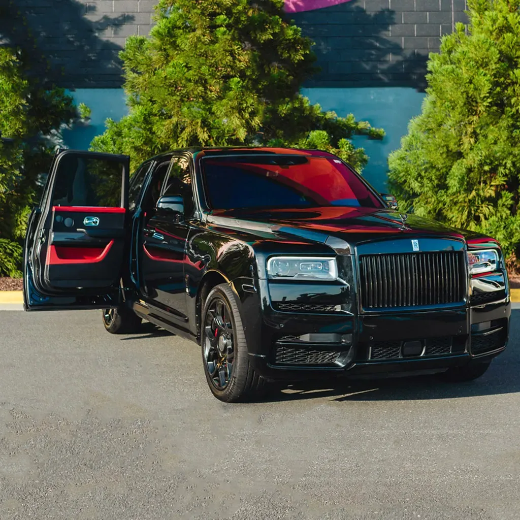 Black Badge Rolls-Royce Cullinan Diamond Xirralic for wedding car rental in Rockville, MD Black Badge Rolls-Royce Cullinan Diamond Xirralic for wedding car rental in Rockville, MD