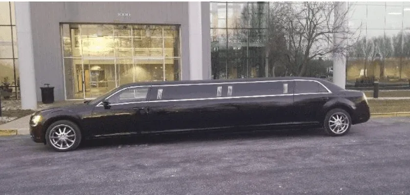White Black Chrysler Limousine; view 2