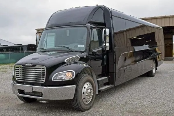 Black Freightliner Party Bus — 44 Comfort / 50 Maximum Black Freightliner Party Bus — 44 Comfort / 50 Maximum for party bus rental