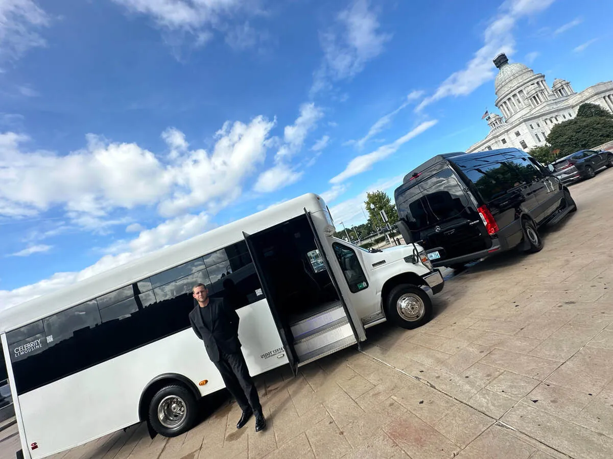 White Ford E-450 Series Party Bus for party bus rental in North Attleboro, MA