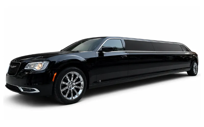 White C300 Limousine for limo rental in Doyle, CA