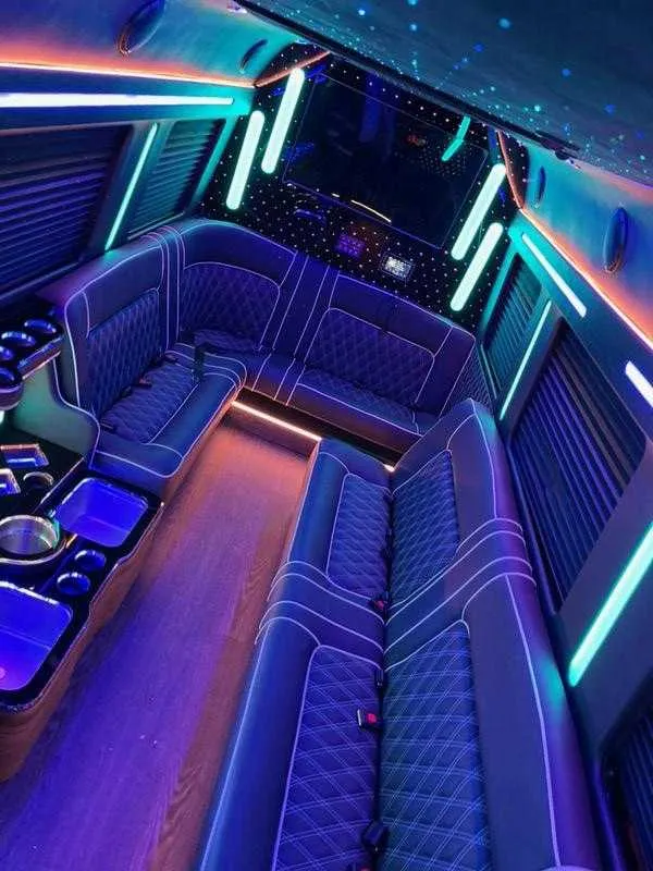 Cadillac Escalade Limousine interior for limo rental in Vanceboro, ME