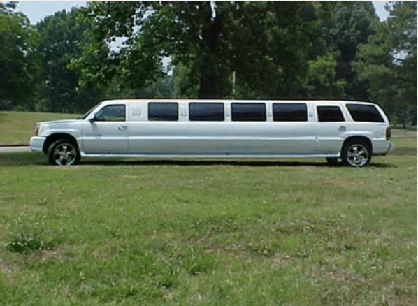 White Cadillac Escalade Limousine White Cadillac Escalade Limousine; tinted windows