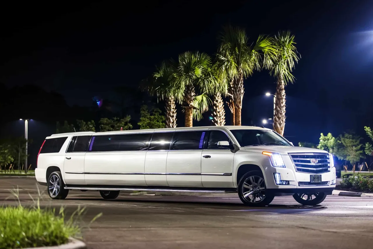 White Cadillac Escalade Stretch Limousine for hummer limo rental in Livermore, CA