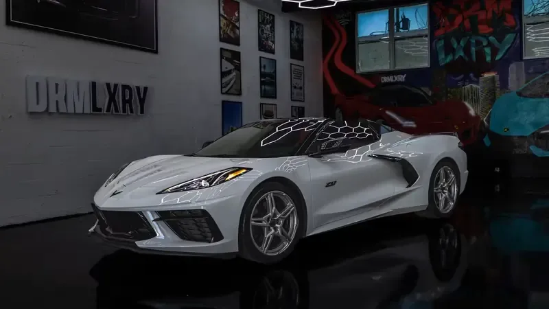 Chevrolet Corvette Stingray Convertible — White for wedding car rental in Miami, FL Chevrolet Corvette Stingray Convertible — White for wedding car rental in Miami, FL