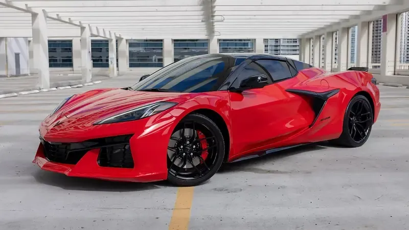 Red Chevrolet Corvette Z06 Convertible for wedding car rental in Loxahatchee, FL