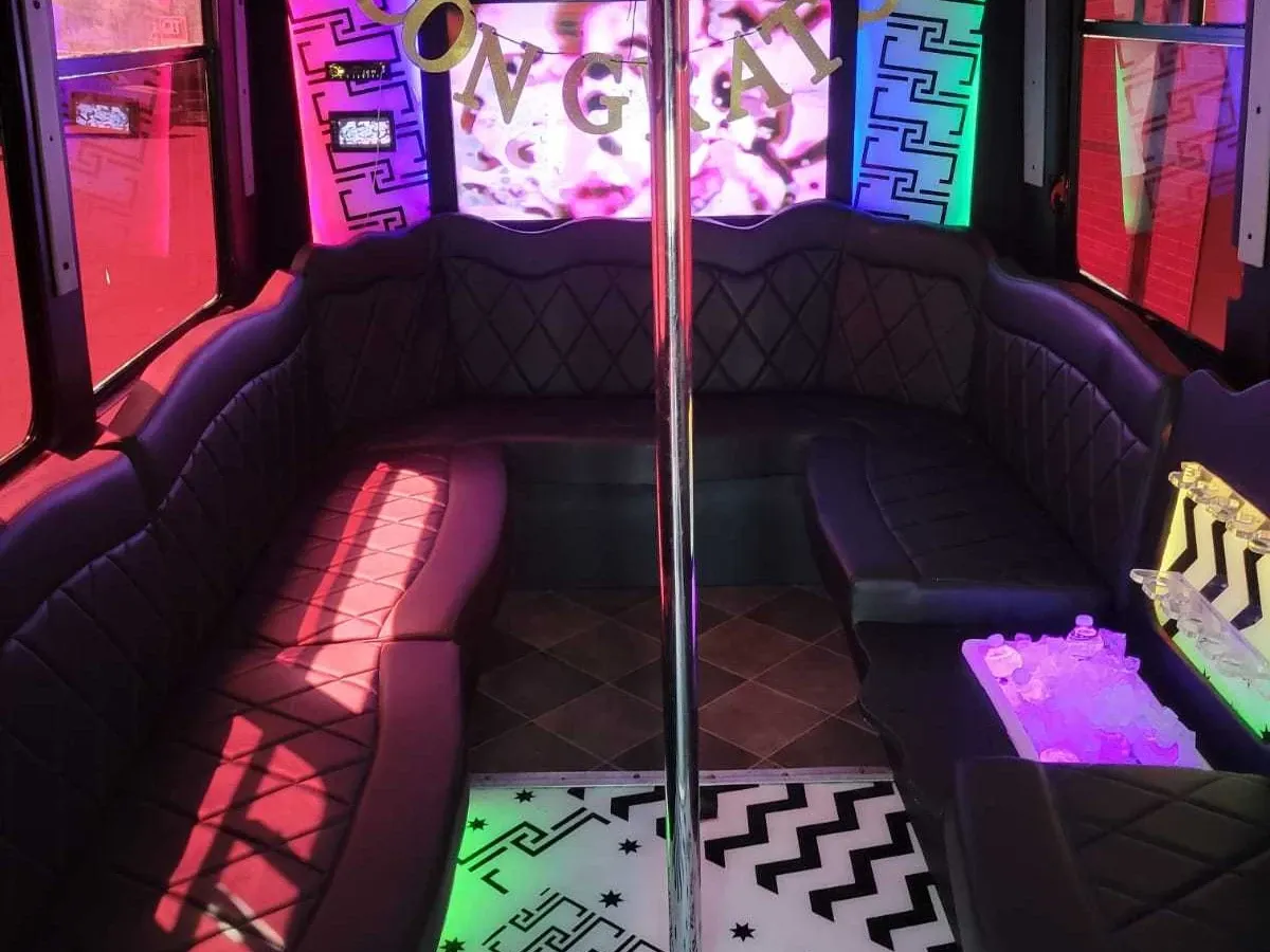White Chevrolet Party Bus; view 2