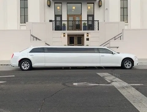 White Chrysler 300 Stretch for limo rental