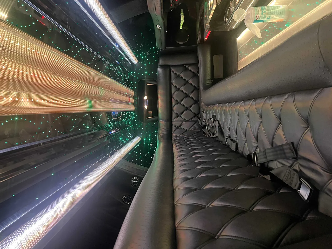 Chrysler Limo interior for prom car rental