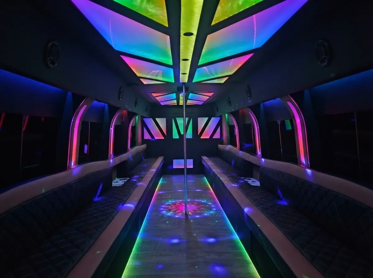 White D-Lux Party Bus; view 2