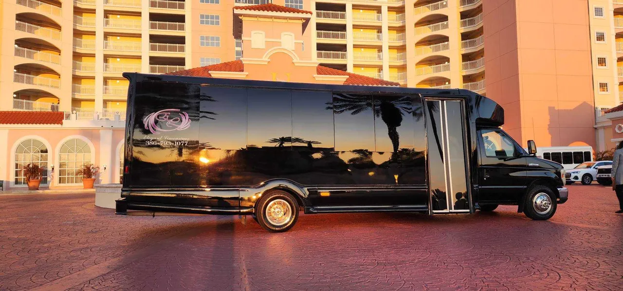 Black Dark Shadow /2019 ( 20 Passenger Luxury Party Bus exterior, photo 5 for party bus rental in Palm Coast, FL