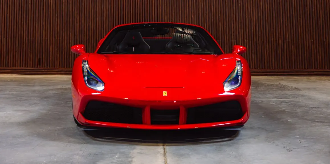 Red Ferrari 488 Spider exterior for wedding car rental in Nassau County, NY Red Ferrari 488 Spider exterior for wedding car rental in Nassau County, NY