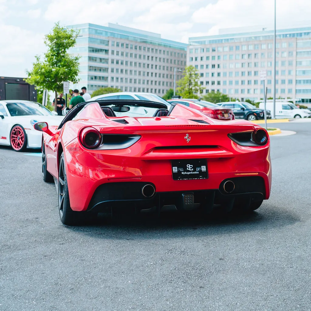 Ferrari 488 Spider Rosso Red, photo 12 for wedding car rental in Rockville, MD