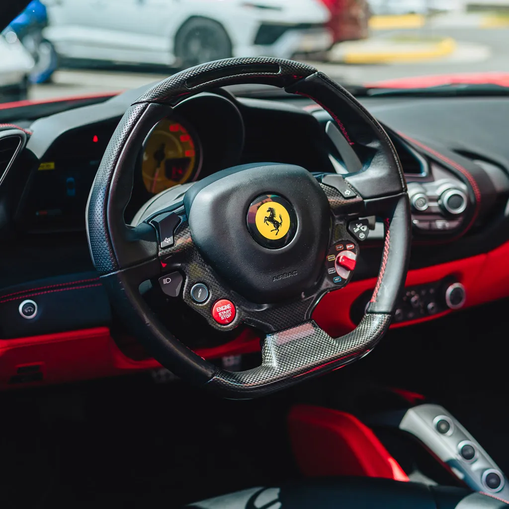 Ferrari 488 Spider Rosso Red, photo 4 for wedding car rental in Rockville, MD