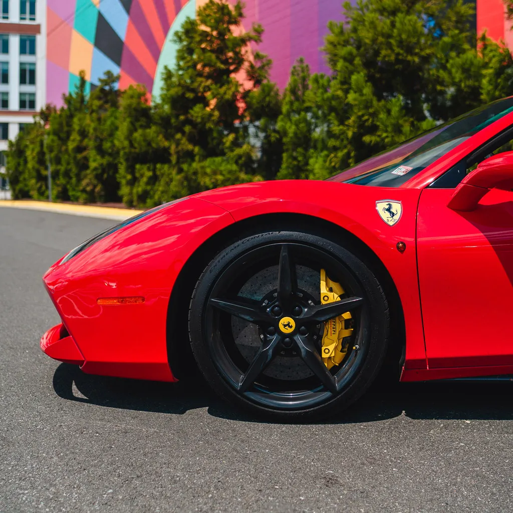 Ferrari 488 Spider Rosso Red, photo 7 for wedding car rental in Rockville, MD
