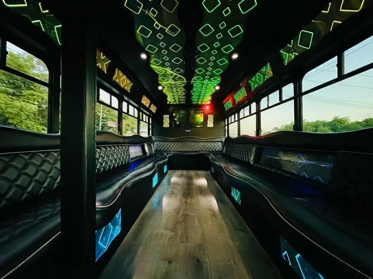 White Ford E-450 Series Party Bus; view 5
