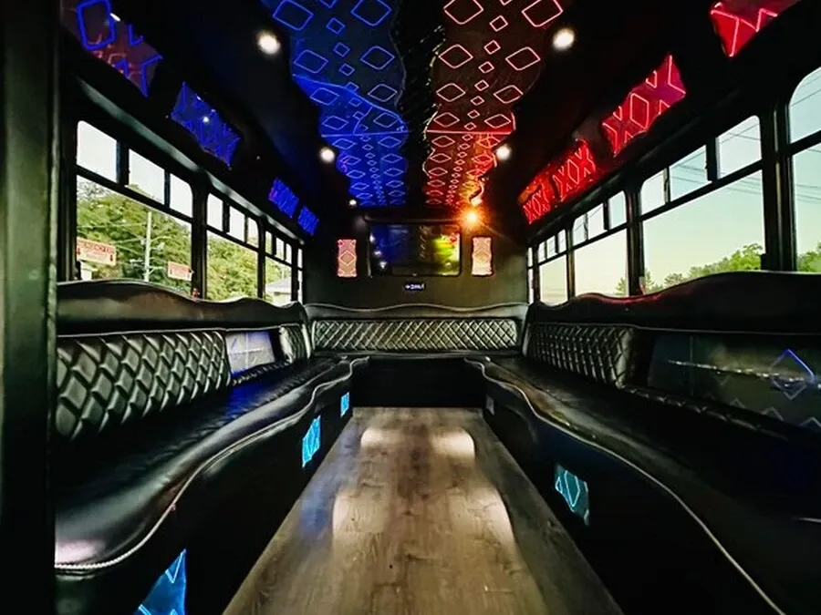White Ford E-450 Series Party Bus; view 8