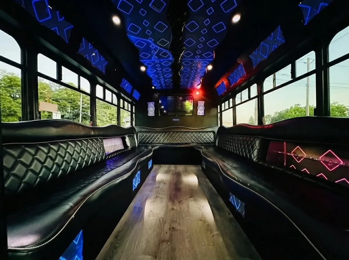 White Ford E-450 Series Party Bus; view 7
