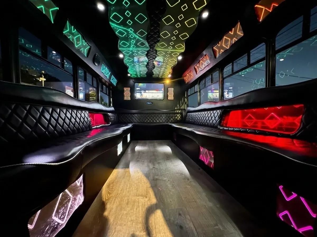 White Ford E-450 Series Party Bus; view 4