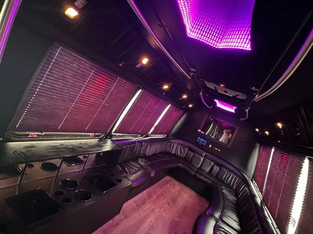 White Ford E-450 Series Party Bus; view 7