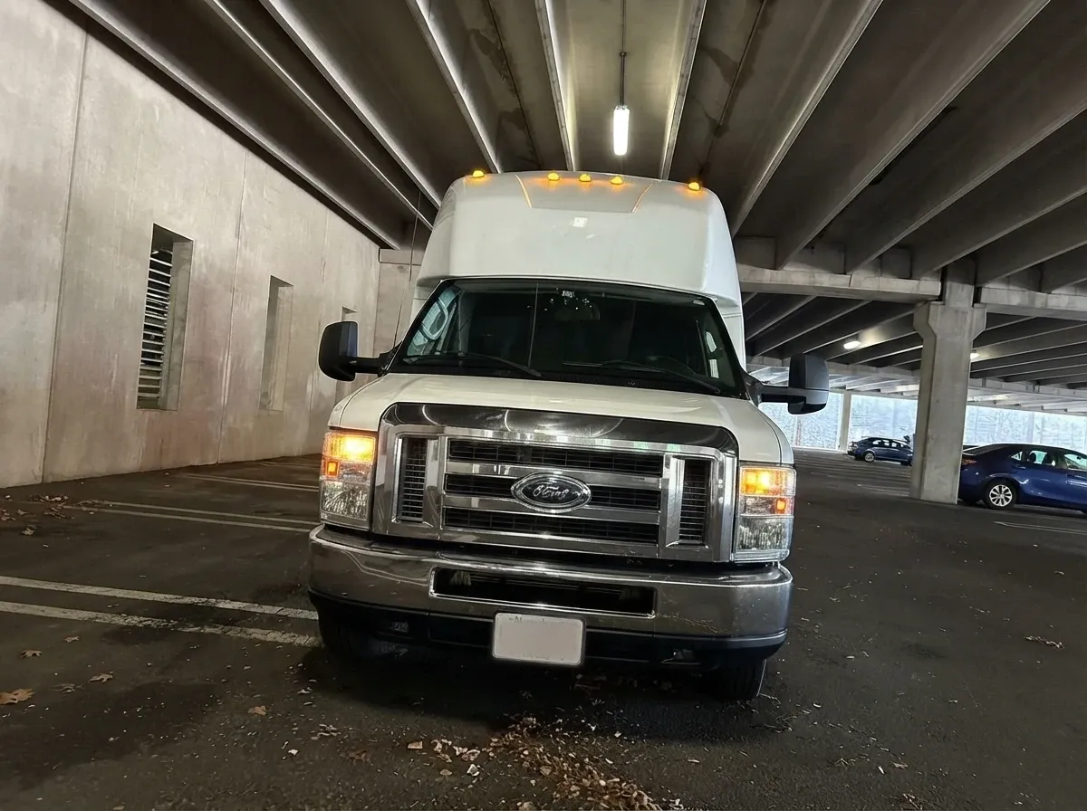 White Ford E-450 Series Party Bus; view 5