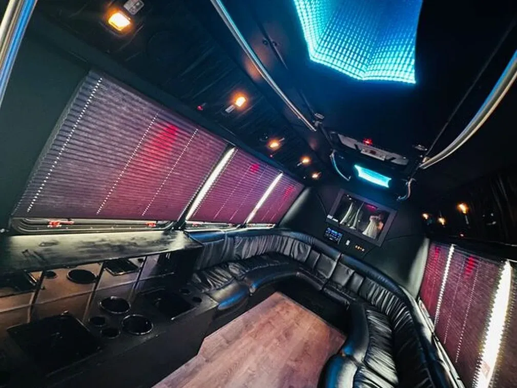 White Ford E-450 Series Party Bus; view 6
