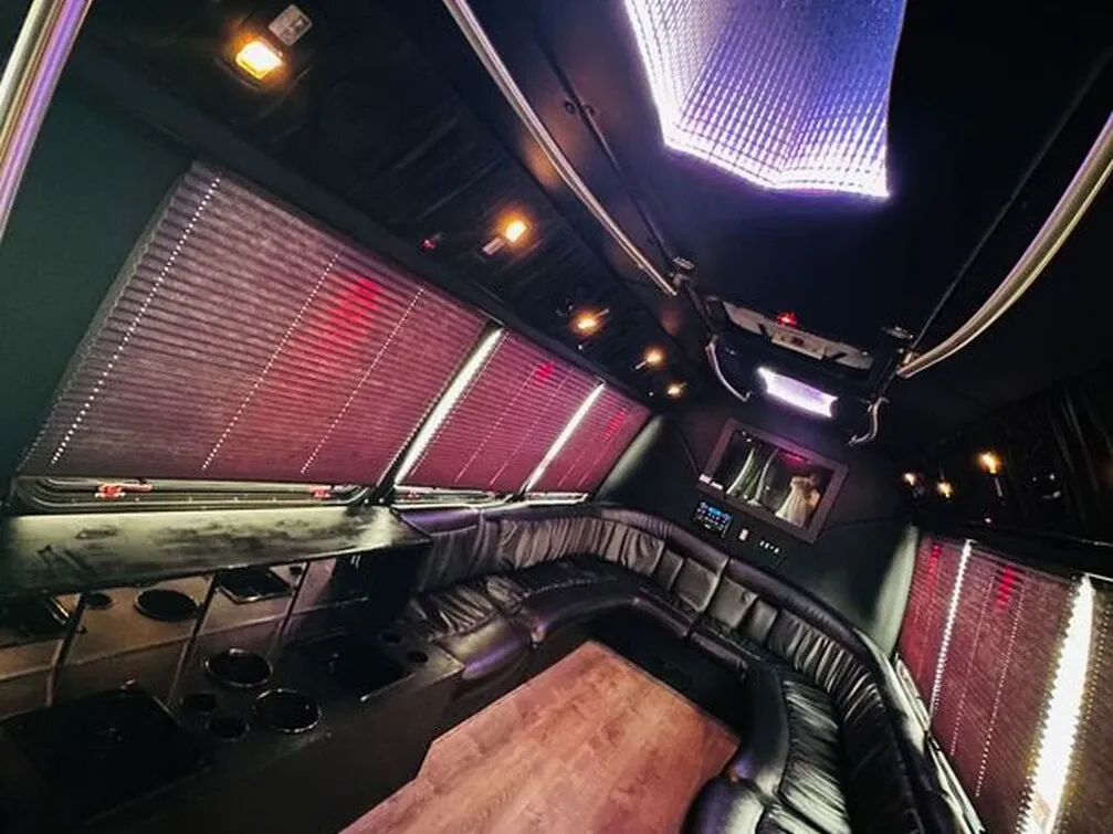 White Ford E-450 Series Party Bus; view 4